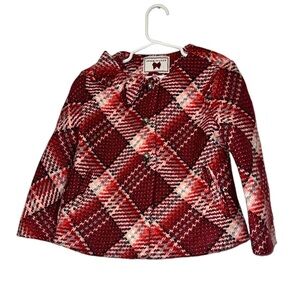 Janie & Jack Red Plaid Tweed Jacket